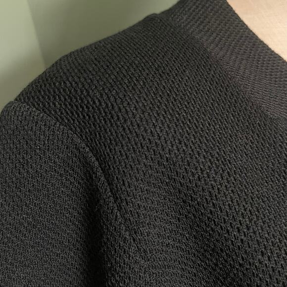 St. John Caviar Black Wool Blend Vneck Short Sleeve Dress. Size 12. EUC. - Picture 7 of 8